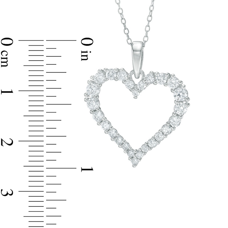 Main Image 2 of Lab-Created White Sapphire Heart Pendant in Sterling Silver