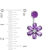 Thumbnail Image 3 of 5.0mm Amethyst Stud Earrings with Flower Drop Earring Jackets in Sterling Silver