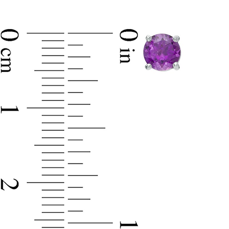 Main Image 4 of 5.0mm Amethyst Stud Earrings with Flower Drop Earring Jackets in Sterling Silver