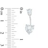 Thumbnail Image 3 of Lab-Created White Sapphire Stud Earrings with Drop Earring Jackets in Sterling Silver