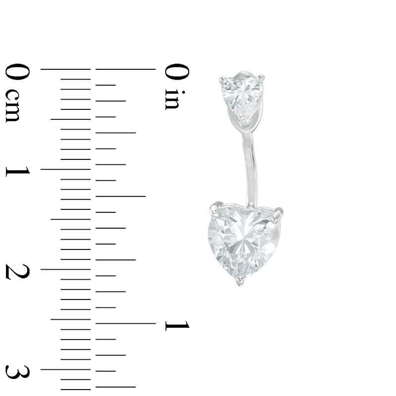 Main Image 3 of Lab-Created White Sapphire Stud Earrings with Drop Earring Jackets in Sterling Silver