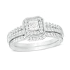 Thumbnail Image 0 of 1/2 CT. T.W. Princess-Cut Diamond Cushion Frame Bridal Set in Sterling Silver