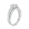 Thumbnail Image 2 of 1/2 CT. T.W. Princess-Cut Diamond Cushion Frame Bridal Set in Sterling Silver