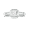 Thumbnail Image 3 of 1/2 CT. T.W. Princess-Cut Diamond Cushion Frame Bridal Set in Sterling Silver