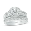 Thumbnail Image 1 of 1-1/6 CT. T.W. Multi-Diamond Frame Bridal Set in 10K White Gold