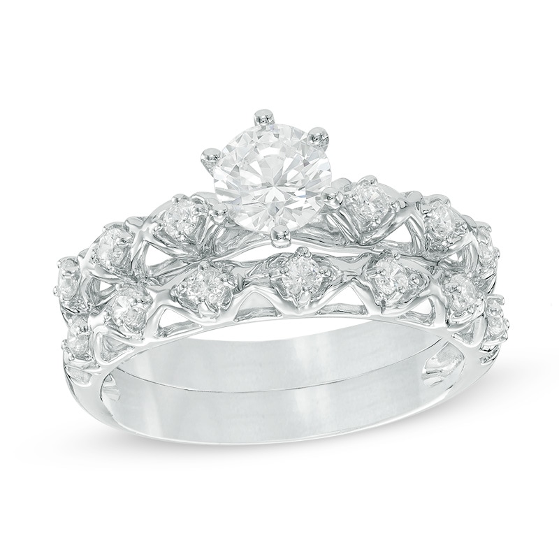 Main Image 1 of 1 CT. T.W. Diamond Bridal Set in 10K White Gold
