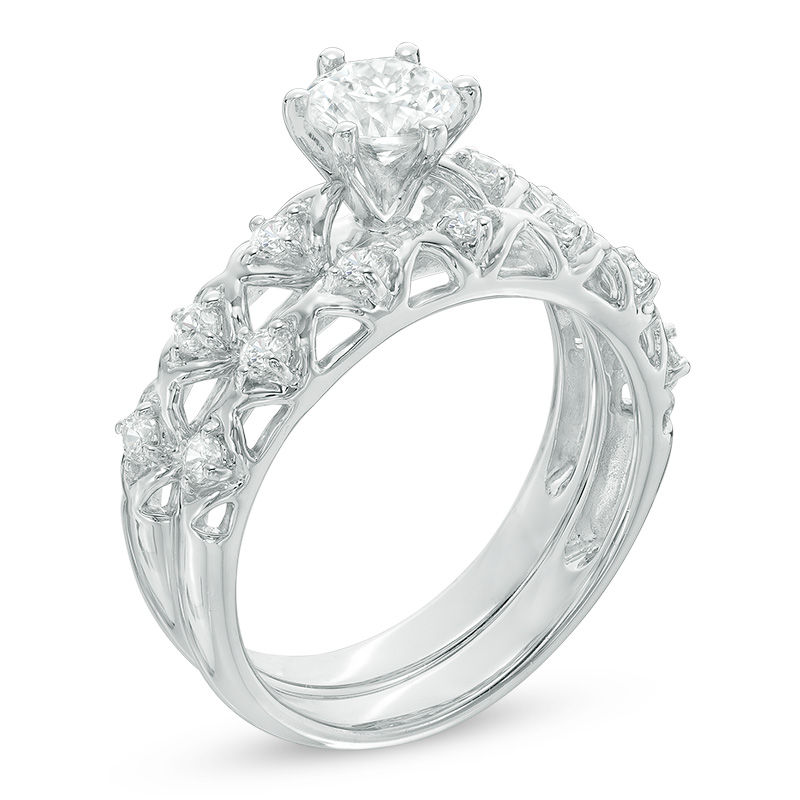 Main Image 2 of 1 CT. T.W. Diamond Bridal Set in 10K White Gold
