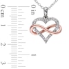 Thumbnail Image 3 of 1/10 CT. T.W. Diamond Sideways Infinity Heart Pendant in Sterling Silver with Rose Rhodium Plating