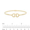 Thumbnail Image 1 of Sideways Heart Hinged Cuff in 10K Gold - 7.5"