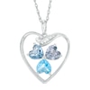 Thumbnail Image 0 of Blue Topaz and Lab-Created White Sapphire Heart Pendant in Sterling Silver