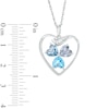 Thumbnail Image 1 of Blue Topaz and Lab-Created White Sapphire Heart Pendant in Sterling Silver