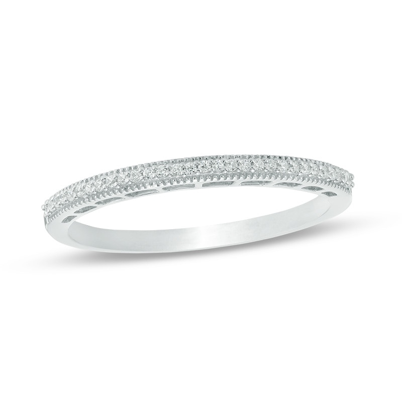 Main Image 1 of 1/15 CT. T.W. Diamond Vintage-Style Anniversary Band in 10K White Gold