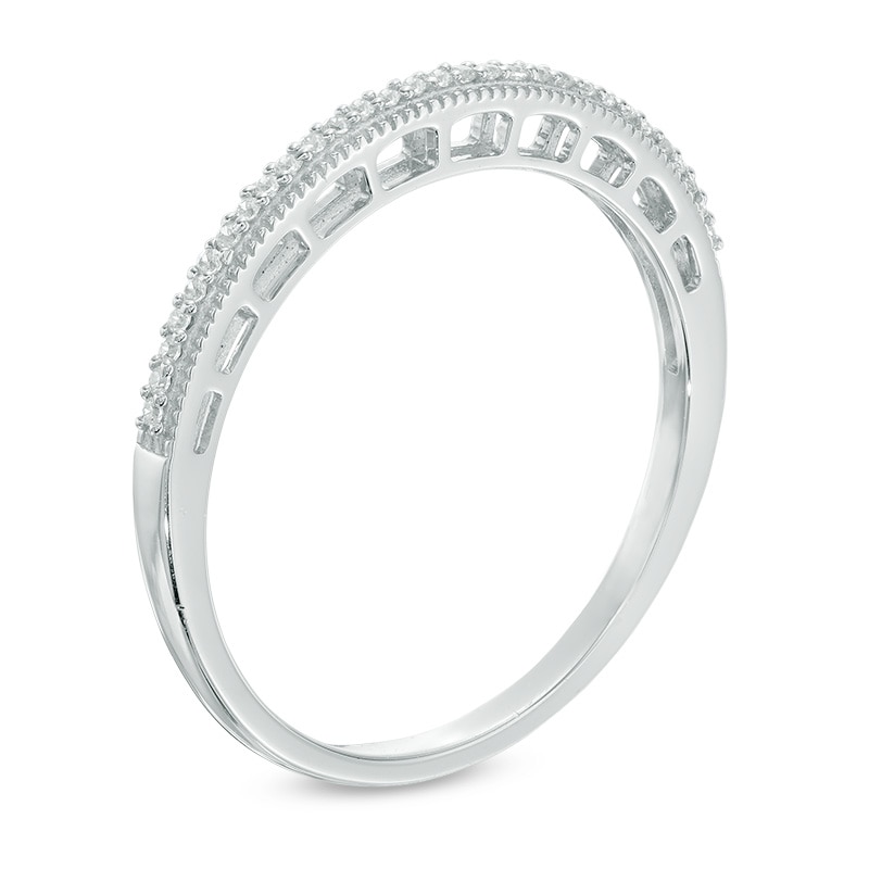 1/15 CT. T.W. Diamond Vintage-Style Anniversary Band in 10K White Gold