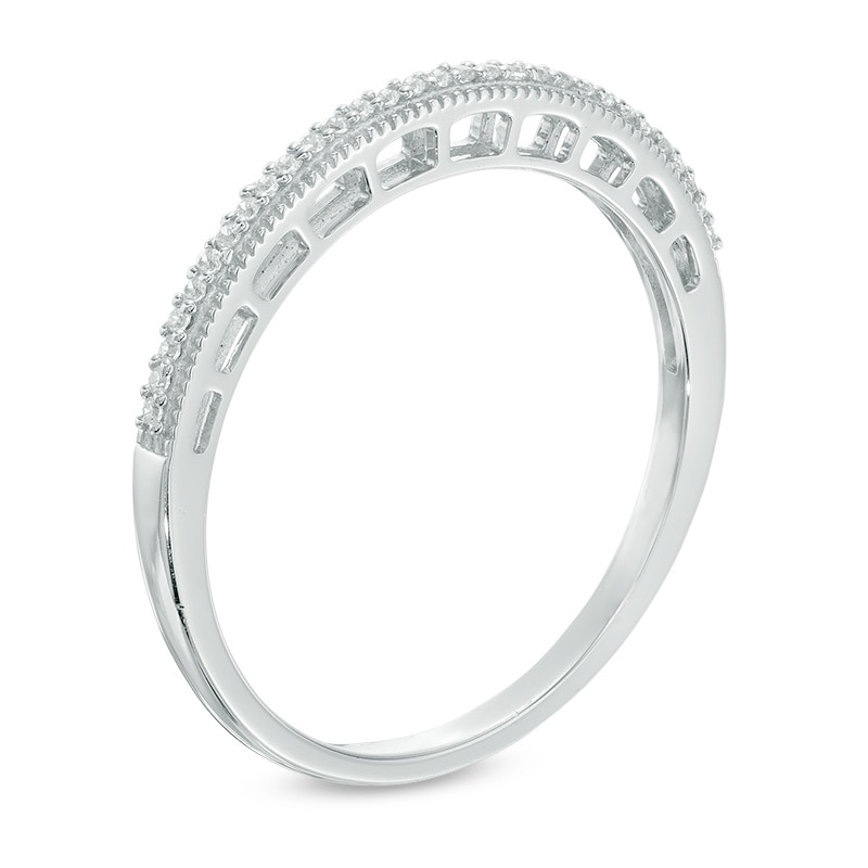 Main Image 2 of 1/15 CT. T.W. Diamond Vintage-Style Anniversary Band in 10K White Gold