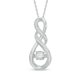 Unstoppable Love™ 1/5 CT. T.W. Diamond Double Cascading Infinity Pendant in 10K White Gold