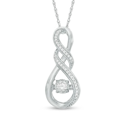 0.18 CT. T.W. Diamond Double Cascading Infinity Pendant in 10K White Gold