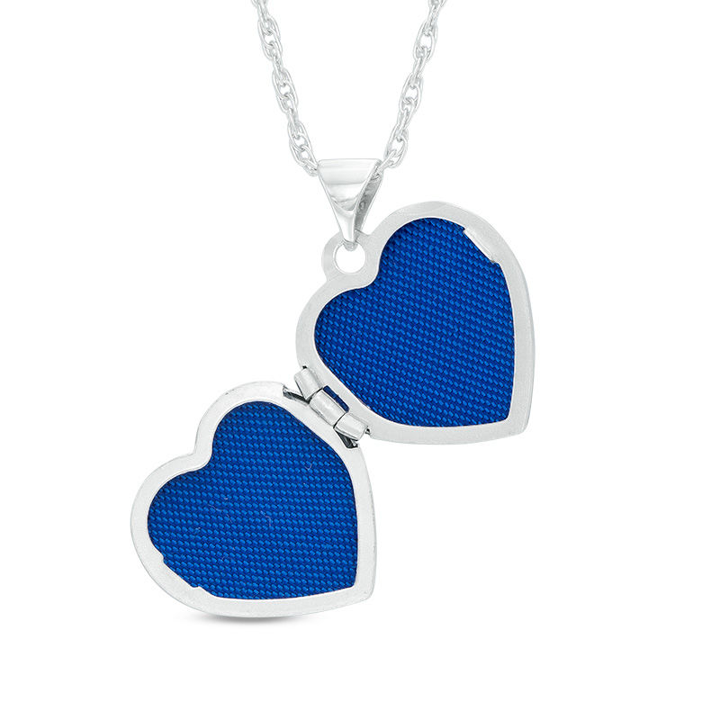 Main Image 2 of Diamond Accent Heart Locket in Sterling Silver