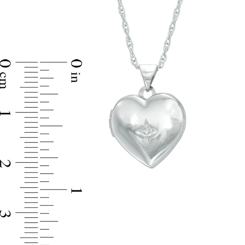 Main Image 3 of Diamond Accent Heart Locket in Sterling Silver