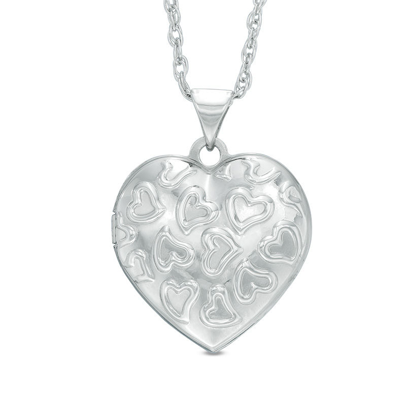 Main Image 1 of Floating Hearts Heart Locket in Sterling Silver