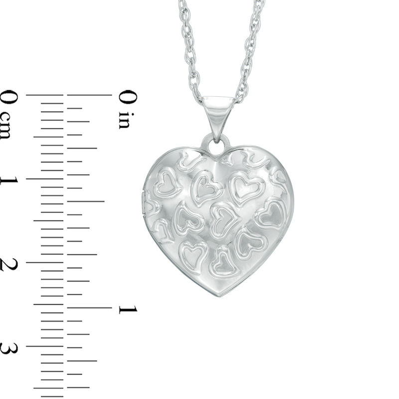 Main Image 3 of Floating Hearts Heart Locket in Sterling Silver