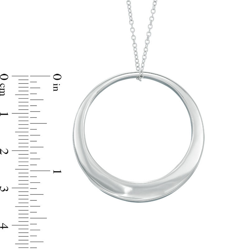 Polished Hoop Earrings and Circle Pendant Set in Sterling Silver