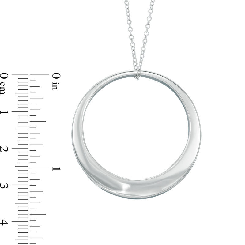 Main Image 2 of Polished Hoop Earrings and Circle Pendant Set in Sterling Silver
