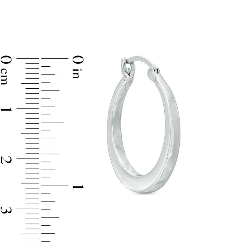 Main Image 3 of Polished Hoop Earrings and Circle Pendant Set in Sterling Silver