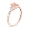 Thumbnail Image 1 of Oval Morganite and 1/10 CT. T.W. Diamond Ring in 10K Rose Gold