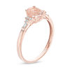 Thumbnail Image 2 of Oval Morganite and 1/10 CT. T.W. Diamond Ring in 10K Rose Gold