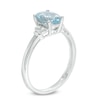 Thumbnail Image 2 of Oval Aquamarine and Diamond Accent Ring in 10K White Gold