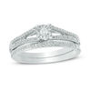 Thumbnail Image 1 of 1/5 CT. T.W. Diamond Split Shank Bridal Set in 10K White Gold