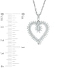Thumbnail Image 2 of Lab-Created White Sapphire Sunburst Heart Pendant in Sterling Silver