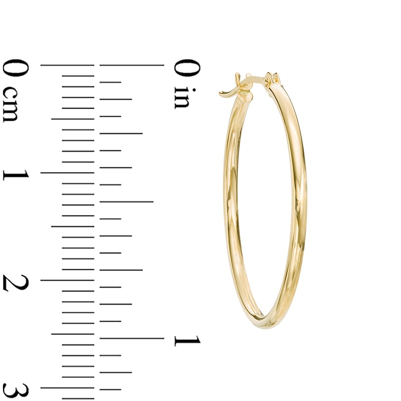 1.5 x 25mm Hoop Earrings in 14K Gold