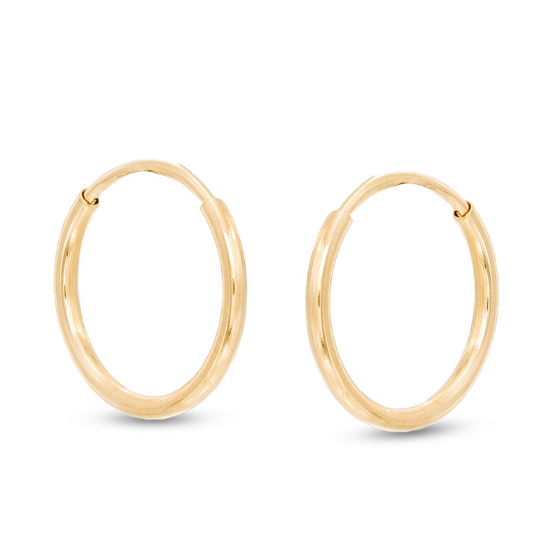 14k Yellow Gold 10mm Round Hoop Earrings Jewelry Gifts for Women