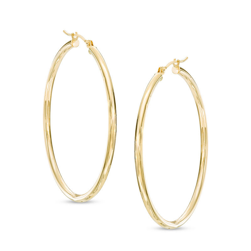 2.0 x 40mm Hoop Earrings in 14K Gold 
