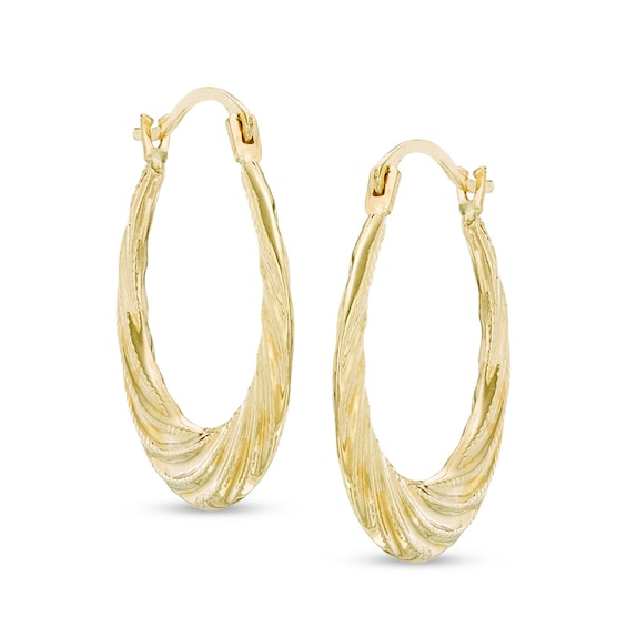 Swirled Tube Hoop Earrings