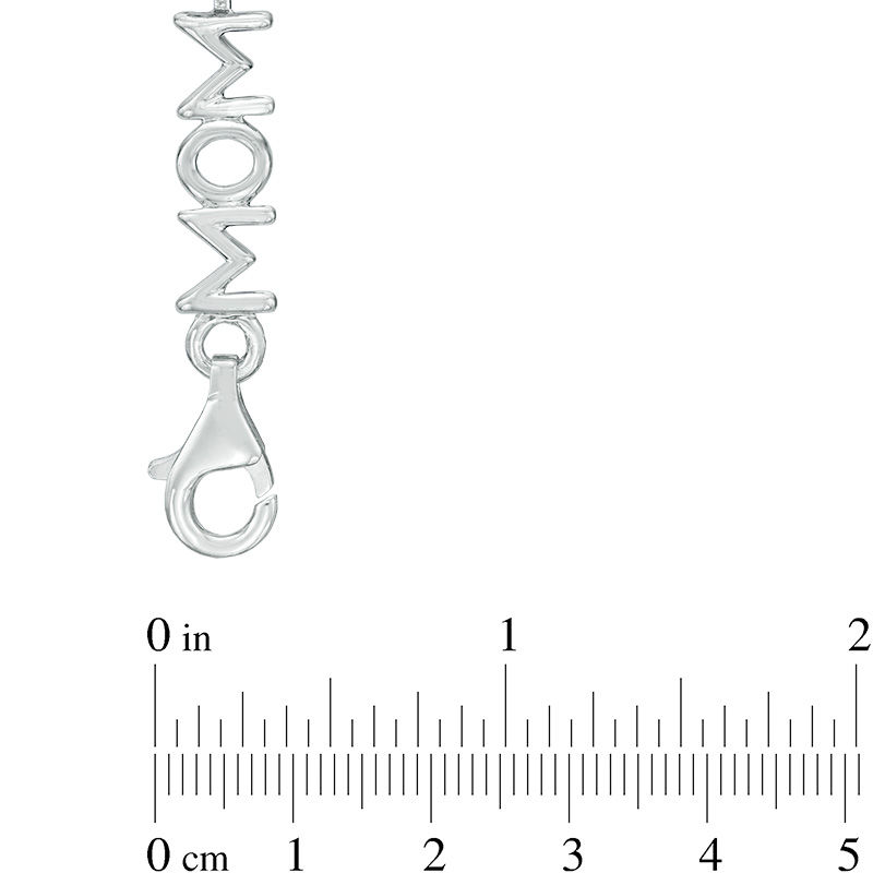 Main Image 2 of Diamond Accent Double Heart "MOM" Bracelet in Sterling Silver - 7.5"