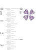 Thumbnail Image 2 of Heart-Shaped Amethyst and Diamond Accent Pinwheel Flower Stud Earrings in Sterling Silver