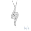 Thumbnail Image 0 of Ever Us® 1/4 CT. T.W. Two-Stone Diamond Bypass Pendant in 14K White Gold - 19"