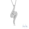 Thumbnail Image 1 of Ever Us® 1/4 CT. T.W. Two-Stone Diamond Bypass Pendant in 14K White Gold - 19"