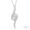 Thumbnail Image 1 of Ever Us® 1 CT. T.W. Two-Stone Diamond Bypass Pendant in 14K White Gold - 19"