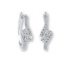 Ever Us® 5/8 CT. T.W. Two-Stone Diamond Bypass Hoop Earrings in 14K White Gold