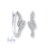 Thumbnail Image 0 of Ever Us® 3/8 CT. T.W. Two-Stone Diamond Swirl Hoop Earrings in 14K White Gold