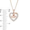 Thumbnail Image 1 of 1/10 CT. T.W. Diamond "MOM" Heart Outline Pendant in 10K Rose Gold