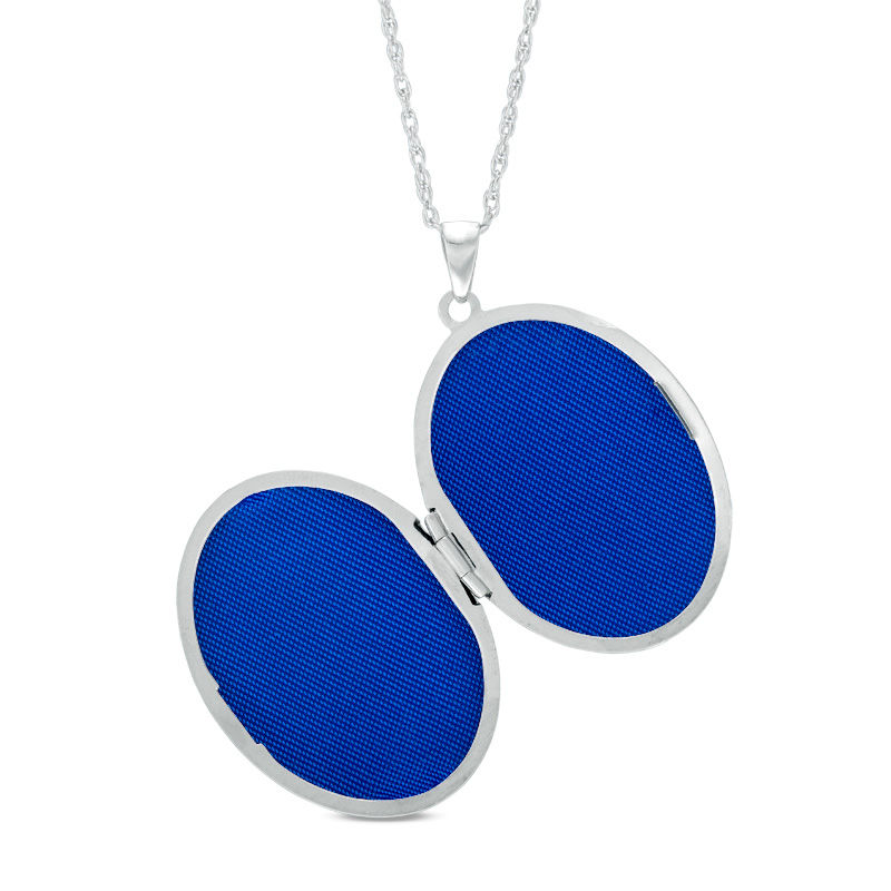 Main Image 2 of Oval Floral Locket in Sterling Silver