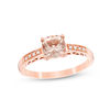 Thumbnail Image 0 of 6.0mm Cushion-Cut Morganite and 1/20 CT. T.W. Diamond Ring in 10K Rose Gold