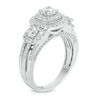 Thumbnail Image 2 of 1-1/4 CT. T.W. Certified Canadian Diamond Double Frame Three Stone Engagement Ring in 14K White Gold (I/I2)