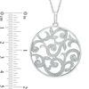 Thumbnail Image 2 of 1/8 CT. T.W. Diamond Vine Scroll Circle Pendant in Sterling Silver