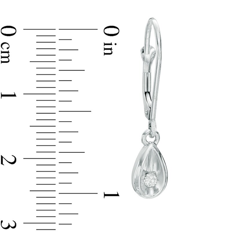 1/10 CT. T.W. Diamond Solitaire Teardrop Earrings in Sterling Silver