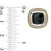 10.0mm Cushion-Cut Onyx Rope Frame Stud Earrings in Sterling Silver and 14K Gold Plate